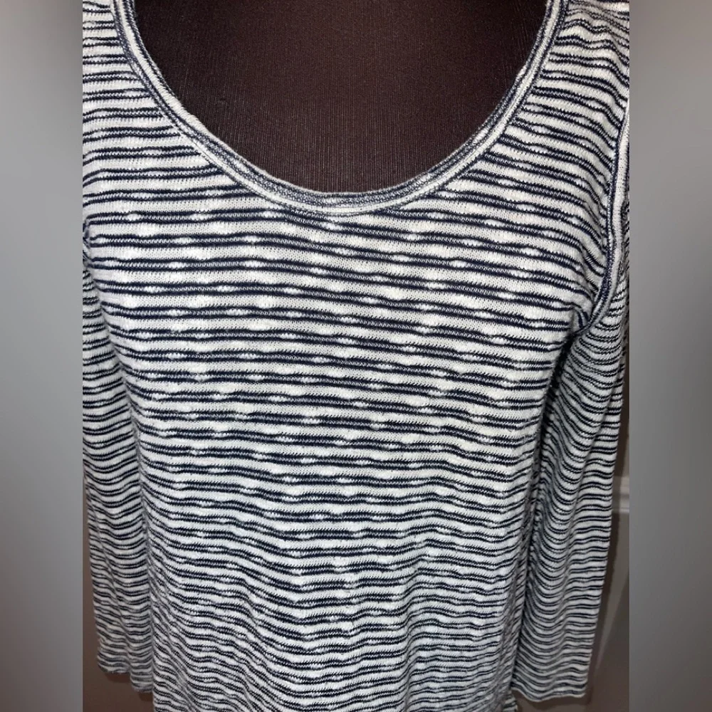Lucy &‎ Laurel Womens Thin Sweater Navy Striped M